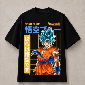 Dragon Ball Super Goku Blue T-Shirt - Black