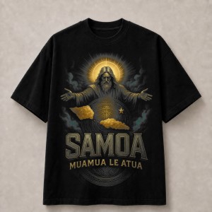 Samoa Muamua Le Atua Divine Faith T-Shirt - Black