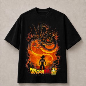 Dragon Ball Super Shenron Fire T-Shirt - Black