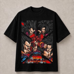 Dragon Ball Goku Vegeta Red Super Saiyan T-Shirt - Black
