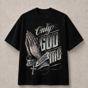 Only God Can Judge Me Samoa Prayer T-Shirt - Black