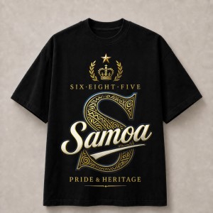 Samoa Golden S Pride and Heritage T-Shirt - Black