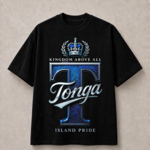 Tonga Kingdom Above All Blue Island Pride T-Shirt - Black