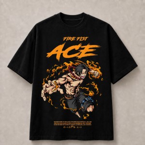 One Piece Fire Fist Ace T-Shirt - Black