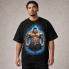 Samoa Blue Fire Warrior T-Shirt - Black
