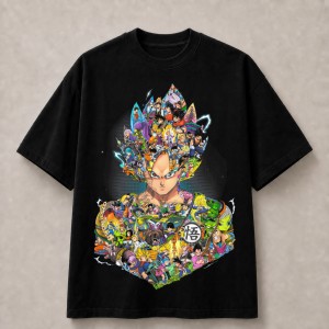 Dragon Ball Universe Character Collage T-Shirt - Black