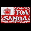 Toa Samoa Red and Silver Coat of Arms Flag