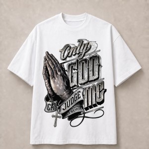 Only God Can Judge Me Samoa Prayer T-Shirt - White