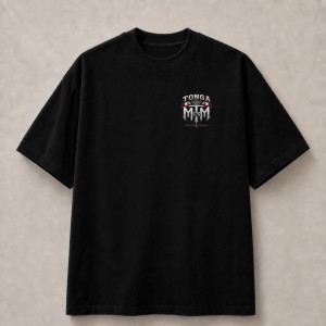 Mate Ma'a Tonga 676 Flag Crown Front and Back T-Shirt - Black