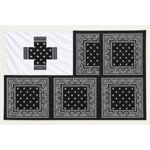 Black & White Cross Bandana Flag