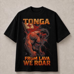 Tonga From Lava We Roar T-Shirt - Black