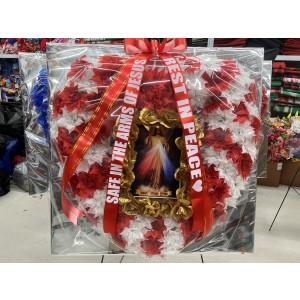  Red & White Heart with Jesus 