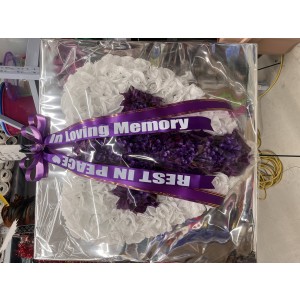 White & Purple Heart with Cross