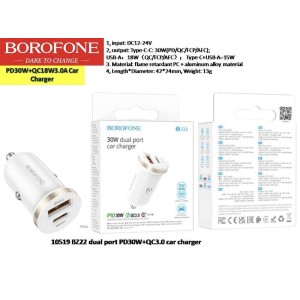 dual port PD 30W+QC3.0 car charger