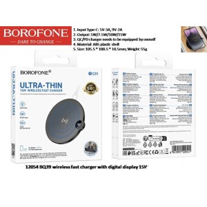 wireless fast charger with digital display 15w